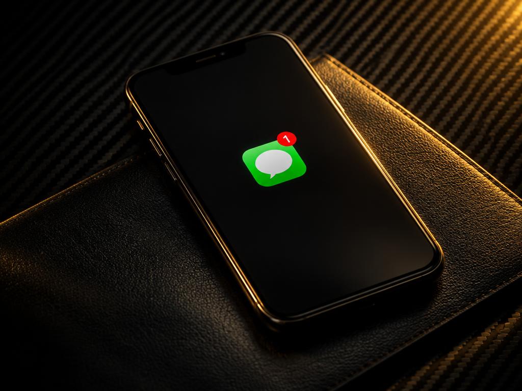 Celular com aplicativo de mensagens e uma nova notificação
